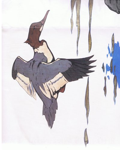 Merganser in Flight by Robert George Talbot Kelly